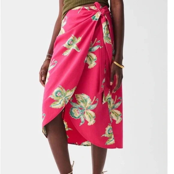 FAHERTY pacifica seersucker wrap skirt in orchid blossom XS - Picture 2 of 11